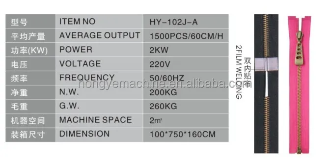 ZYN 2023 New design Zipper tape fime welding sealing machine for zipper making machine industrial zipper product machine