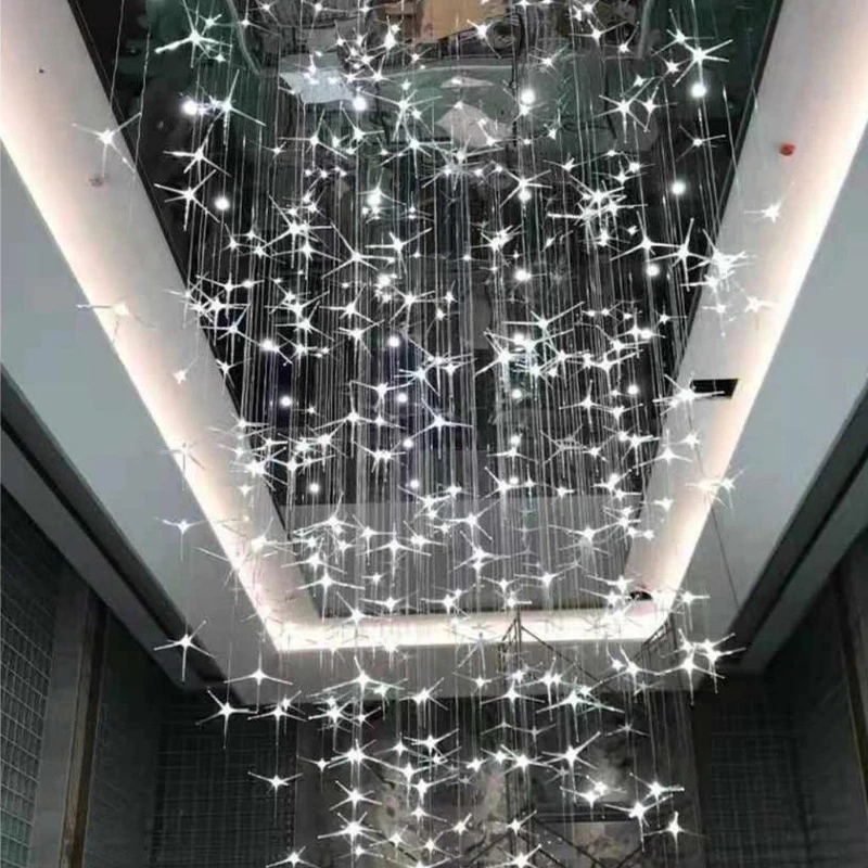 Luxury Large Hotel Engineering Lamps Professional Designer Customized Pendant Light Glass Crystal Acrylic LED Custom Chandeliers