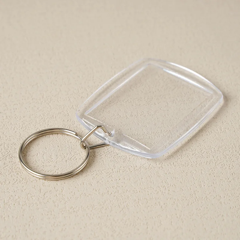 Custom Design Acrylic Keychain Photo Picture Frame Keyring Insert Photo Blank Plastic Keyring Acrylic Keychains With Photo