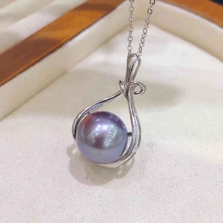 923P 11-12 мм настоящий натуральный пресноводный жемчуг ожерелье с 925 пробы серебром с позолоченным кулоном Ожерелье