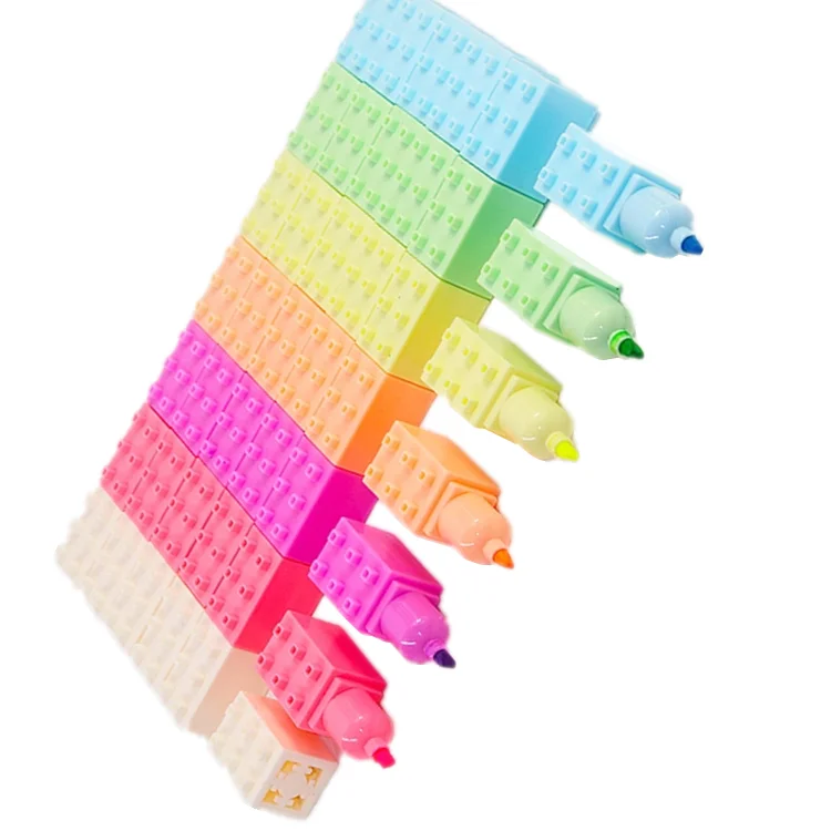 High Quality Cute Highlighter Marker Pen Set New Design Promotional Colorful Permanent Ink for School Writing Paper Made Plastic