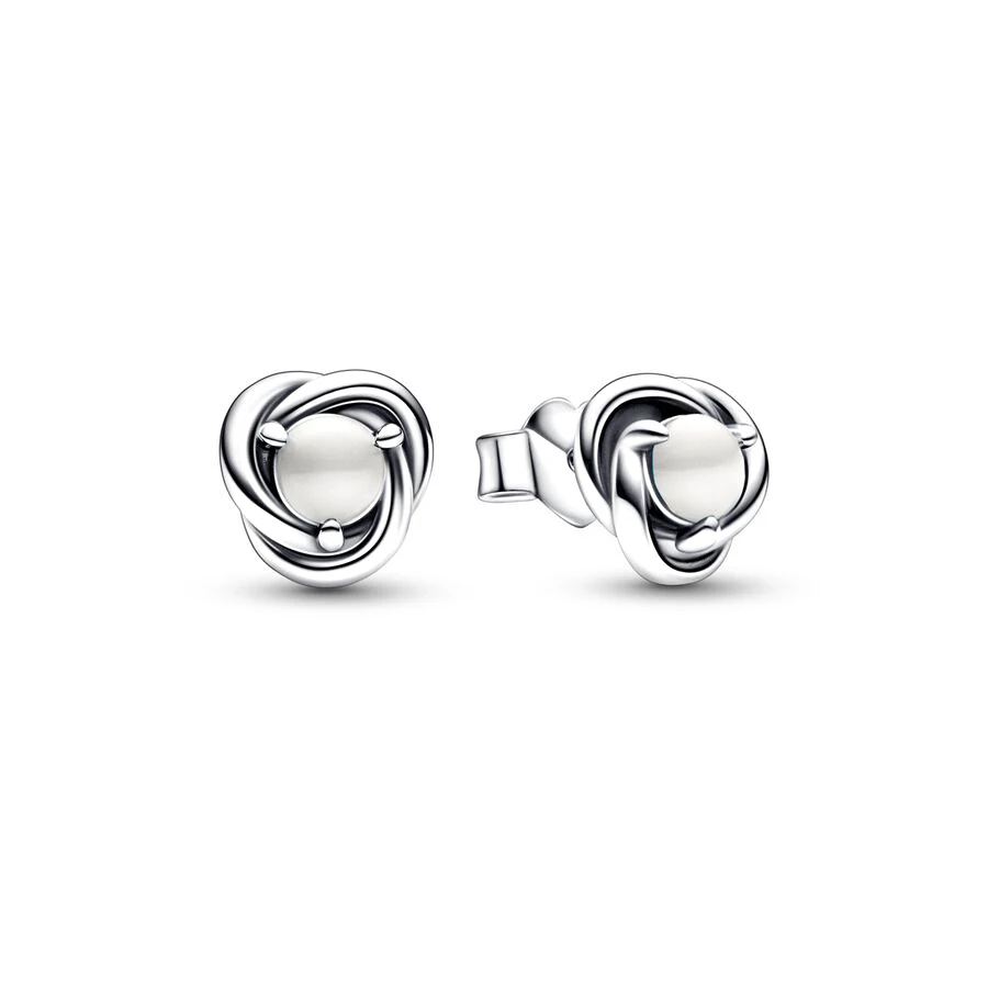 New 925 sterling silver Charm June Birthstone Eternity Circle O Pendant and Earrings Set DIY Necklace Ring for Women Jewelry Set