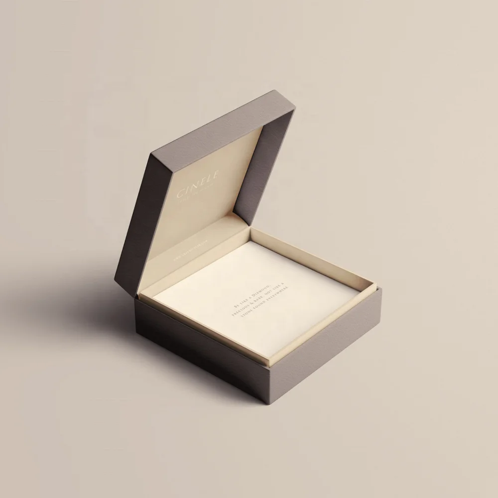 High Quality Custom Logo Printed Luxury Jewellery Necklace Ring Earrings Gift Storage Box Packaging High End Flip Jewelry Box