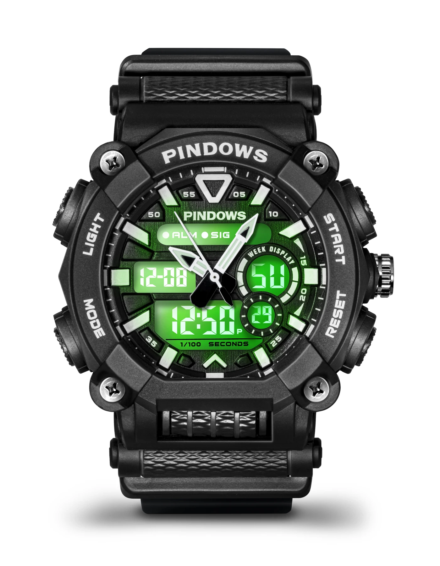 PINDOWS Digital Sport Running Wrist for Men Sport Band Digital LED Watch Trend Plastic Custom Logo New OEM ODM Analog Waterproof