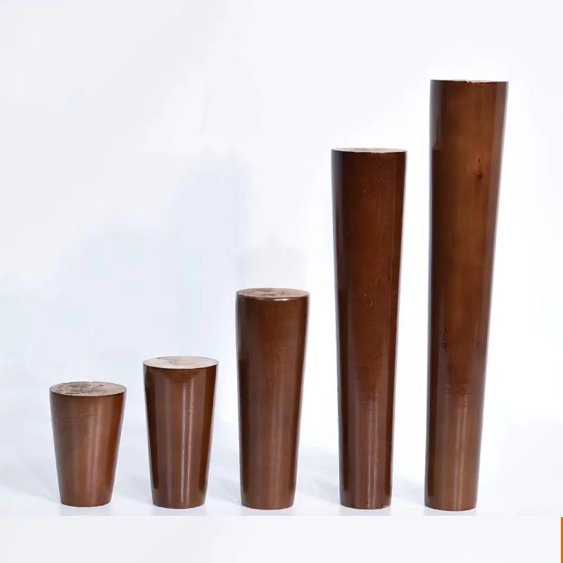 Factory Direct sell brown walnut round solid Clindyer wooden cabinet bed sofa legs