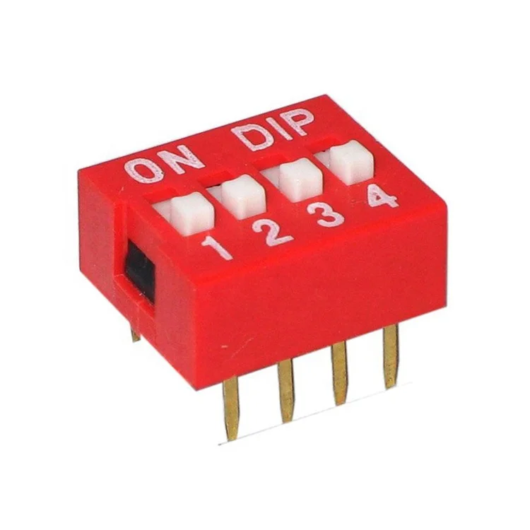 Gold Supplier Quality SPST 1~12 Pin 2.54mm Vertical Slide Standard Actuator Raised Dip Switches