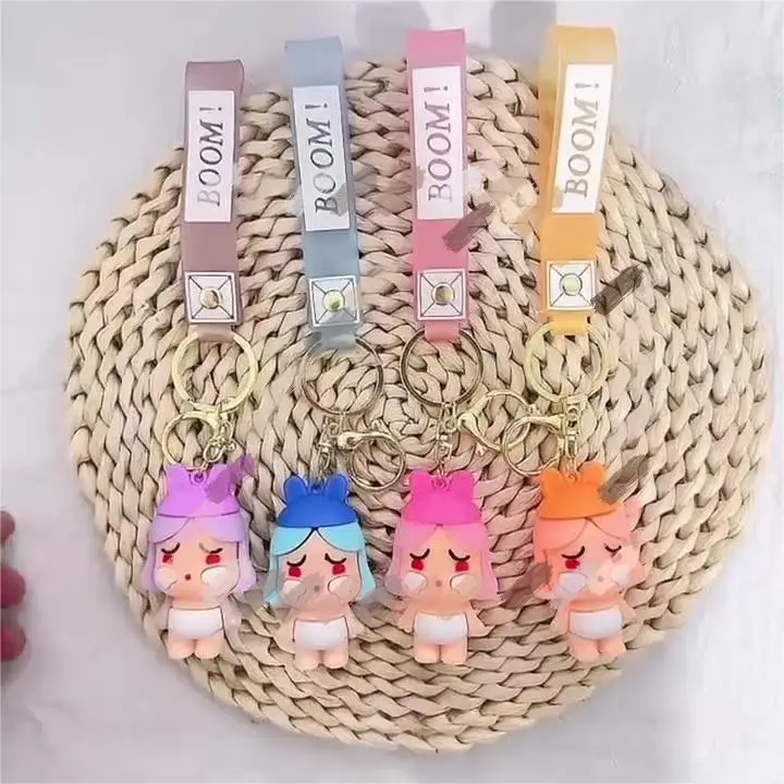 Cry Baby Bag Pendant Keychain Couple Hanging Accessories Wholesale Silicone Crying Baby Keychain