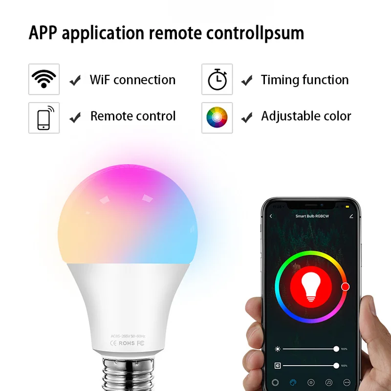 Ledeast A7001 Tuya Smart WiFi приложения для управления RGB 9 Вт светодиодные лампы работать с Alexa и Google Home