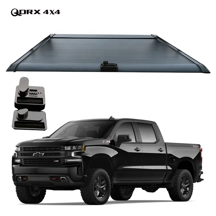 Coded lock Aluminum Hard Retractable Pickup Truck Bed Cover Tonneau Cover For Chevrolet Silverado 5.8/6.5ft Bed