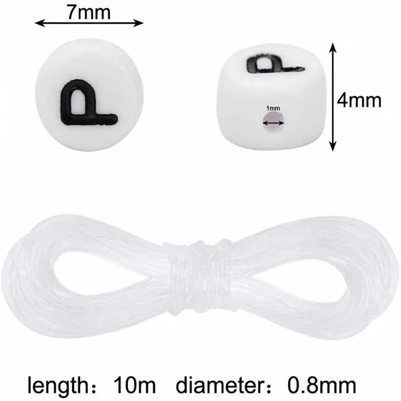 Hot Sale Handmade Jewelry Making Acrylic Letter Beads 4x7mm Alphabet Loose Bead For Jewelry Making