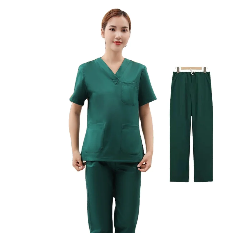 2-piece top pants sets 100% Cotton scrubs beauty salon uniform medical scrubs uniform hospital nurse
