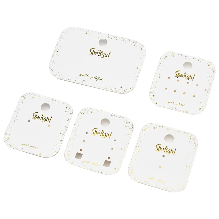 Garment Paper Gold Foiling Brand Tags Women Shoes Jewelry Logo Luxury Tag for Earring Necklace
