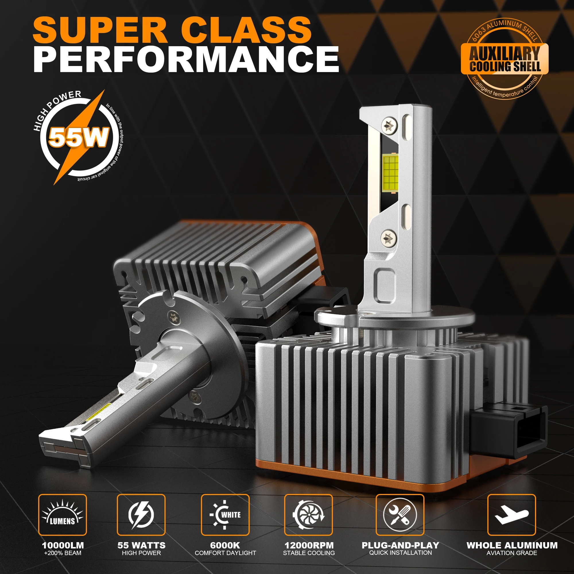 Super Bright D series 55W D1S Led Car Light Bulb CSP Chip 6500K Canbus Auto Led Headlight HID Replacement