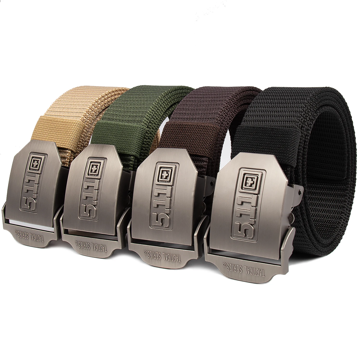 Custom logo Tactic Mens M Belt Canvas Gunbelt Tactical Nylon Belt with Quick Release Metal Alloy Buckle