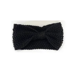 Factory Wholesale Wool Knitting Wide Headband Simple Corn Kernel Handmade Knitted Wool Elastic Headband For Women