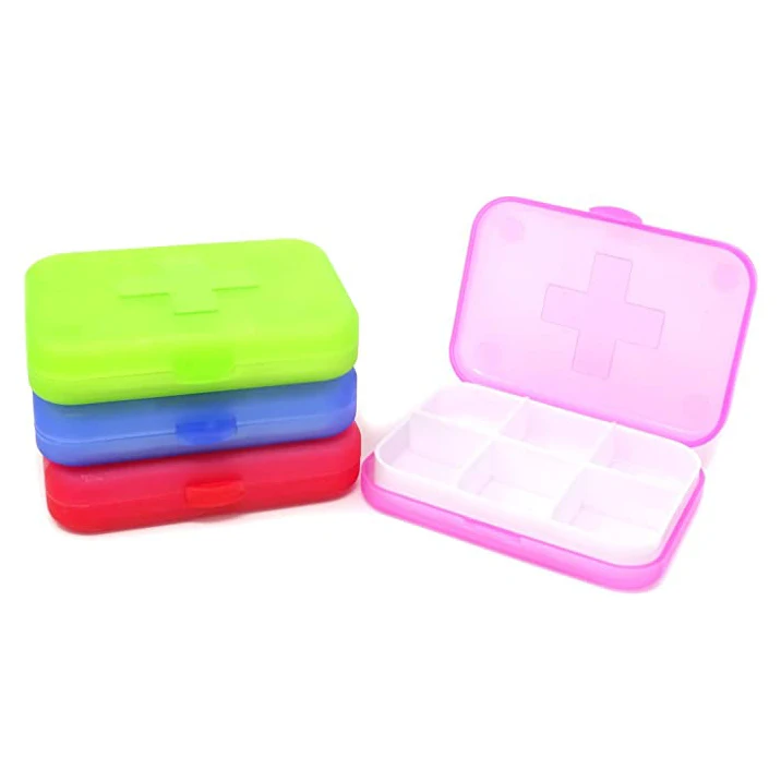 Detachable transparent cross pillbox square pill storage box organizer