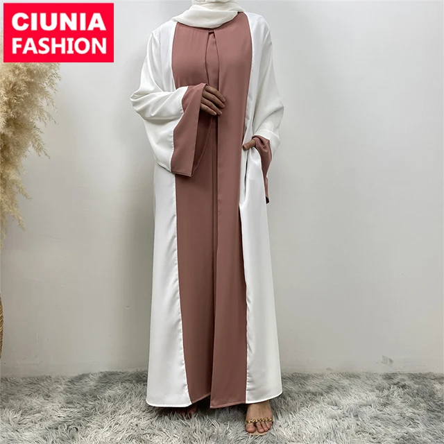 6780 # стильная скромная Контрастная ткань Nida Dubai исламское женское платье с