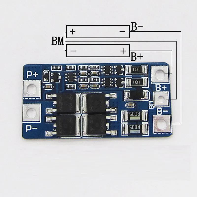 2S 10A 8 4 V 7 18650 литиевая Защитная плата BMS PCM PCB Li-Ion Lipo 2 Cell Pack с функцией балансировки зарядного устройства защитный модуль