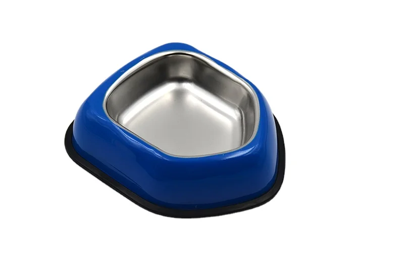 Advanced frosted polygon stainless steel six pieces cat bowl Dog bowl pet bowl