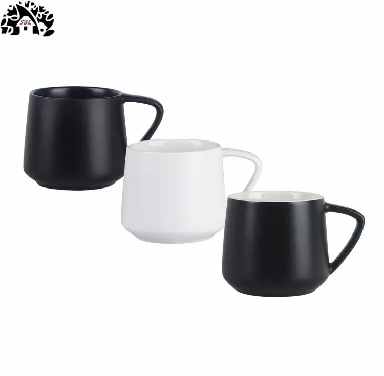 Wholesale 400ml Nordic simple black and white ceramic cup couple cup hotel advertising gifts printed logo mug