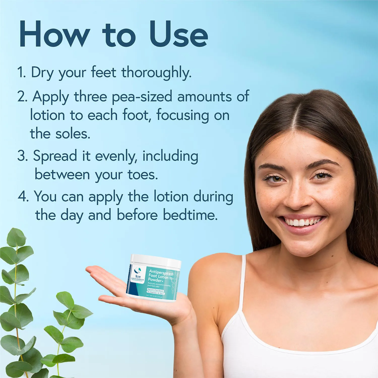 Foot Lotion to Powder Plant Based Foot Powder for Smelly Feet Odor Foot Lotion for Dry Feet