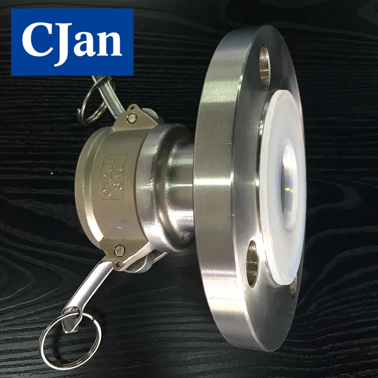 CJan PFA женский Camlocks с фиксированной фланец специальный шланг адаптер фитинги PFA установки шланги обжимной фитинги