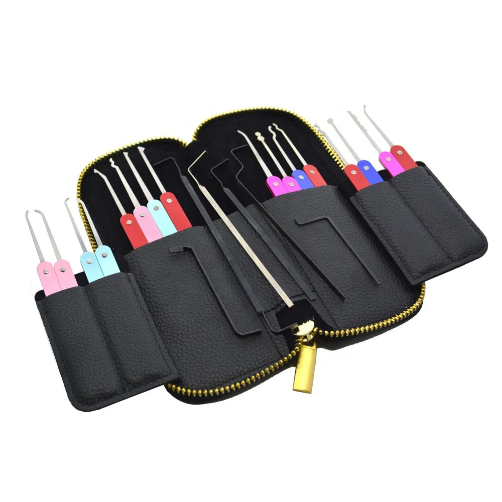 High Quality Stainless Steel 22pcs Auto Lock Pick Kit Set locksmith tools with Transparent Practice Padlock