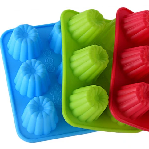 6 hole flower shaped silicon model jelly pudding chocolate ice cream muffin Cupcake Baking mold