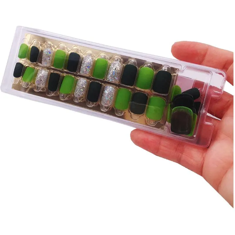 30pcs/box Short ballerina coffin solid color natural false nails full cover artificial acrylic nails false nails for DIY salon