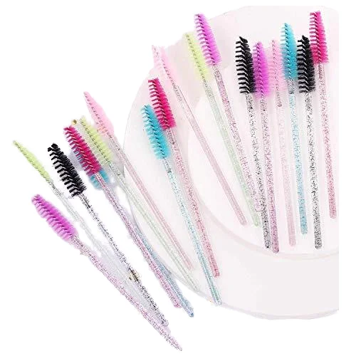 Disposable Crystal Handle Spoolies Brush Mascara Stick Applicator Diamond Eye Lash Brushes Eyelash Extension Lash Brush