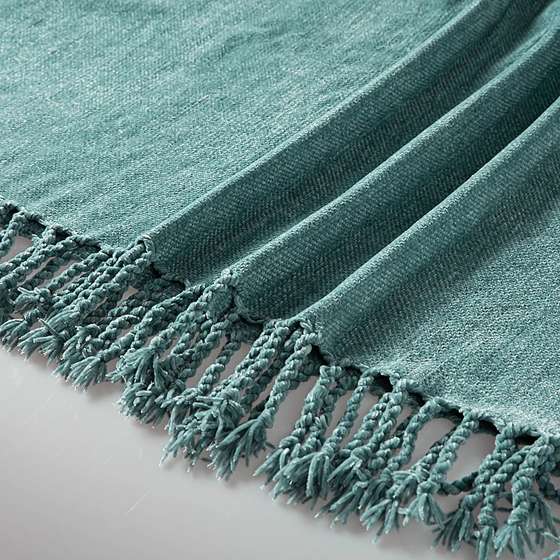Soft Fluffy Chenille Throw Blanket Sofa Throw