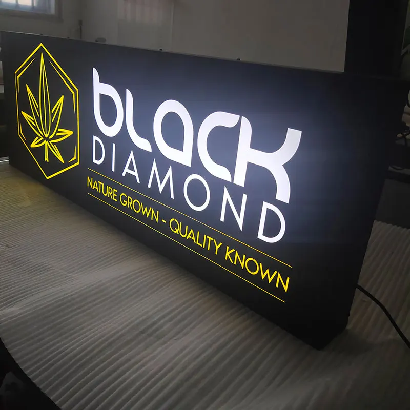 Hanging Top Led Advertising Cabinets Sign Under Awning Double Sided Illuminated Lightbox Led Light Box Sign