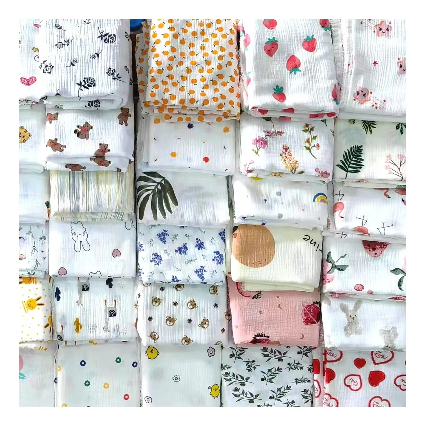 Wholesale Customized cotton  printed muslin plain mercerized cotton fabric for  baby