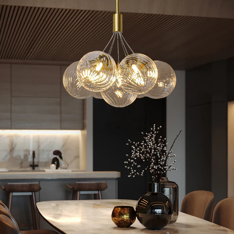 Favourite Glass Ball Pendant Lamp Modern House Gold Brass Lights Nordic Chandeliers And Suspensions