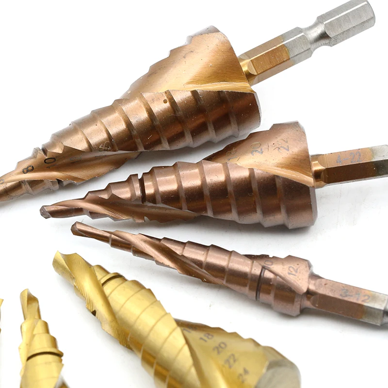 High Quality 3PCS High Speed Steel HSS Titanium Coated 3pc ipower Step Drill Bits Set Box pack