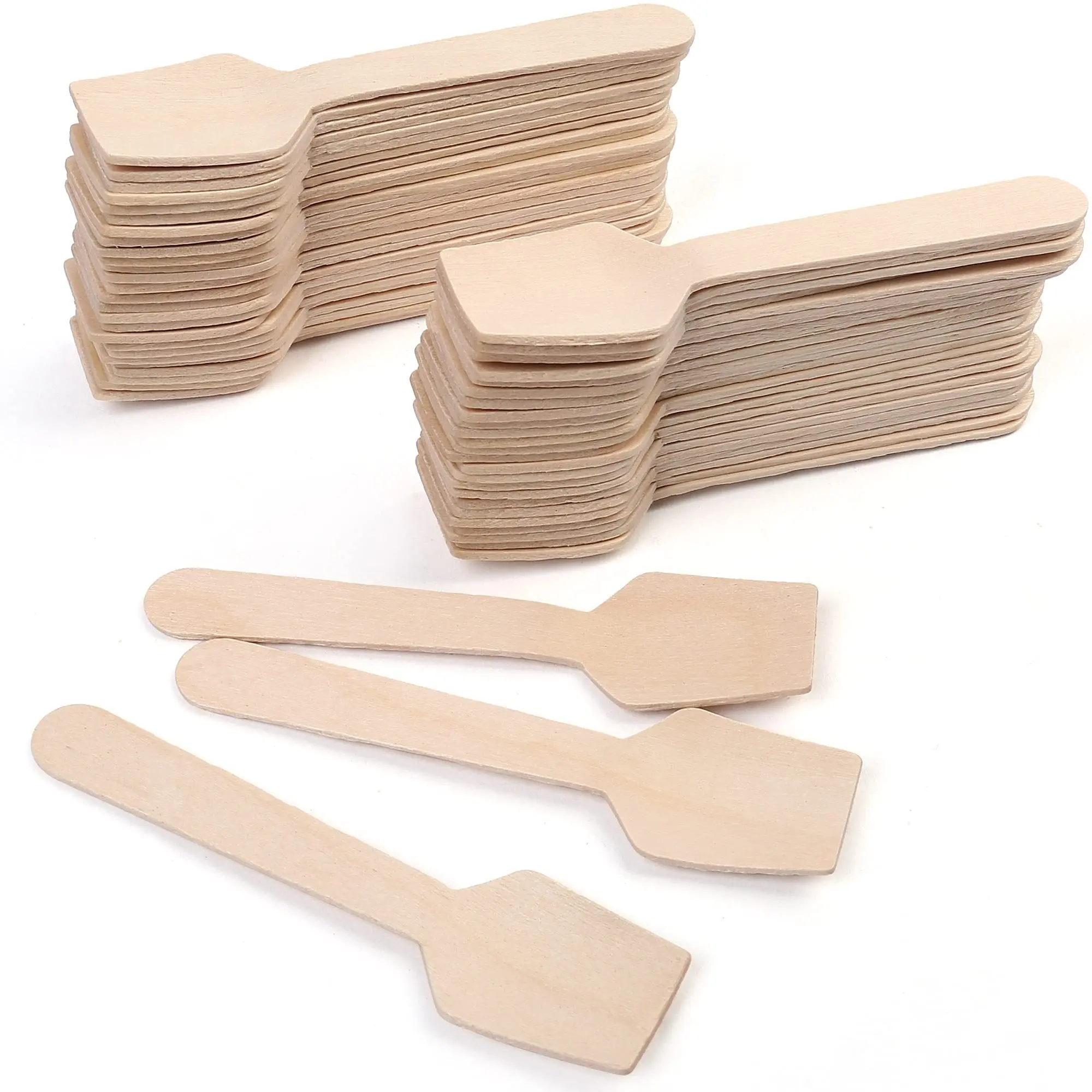 Low MOQ new wooden ice cream scoop magnum spoons/sticks with logo