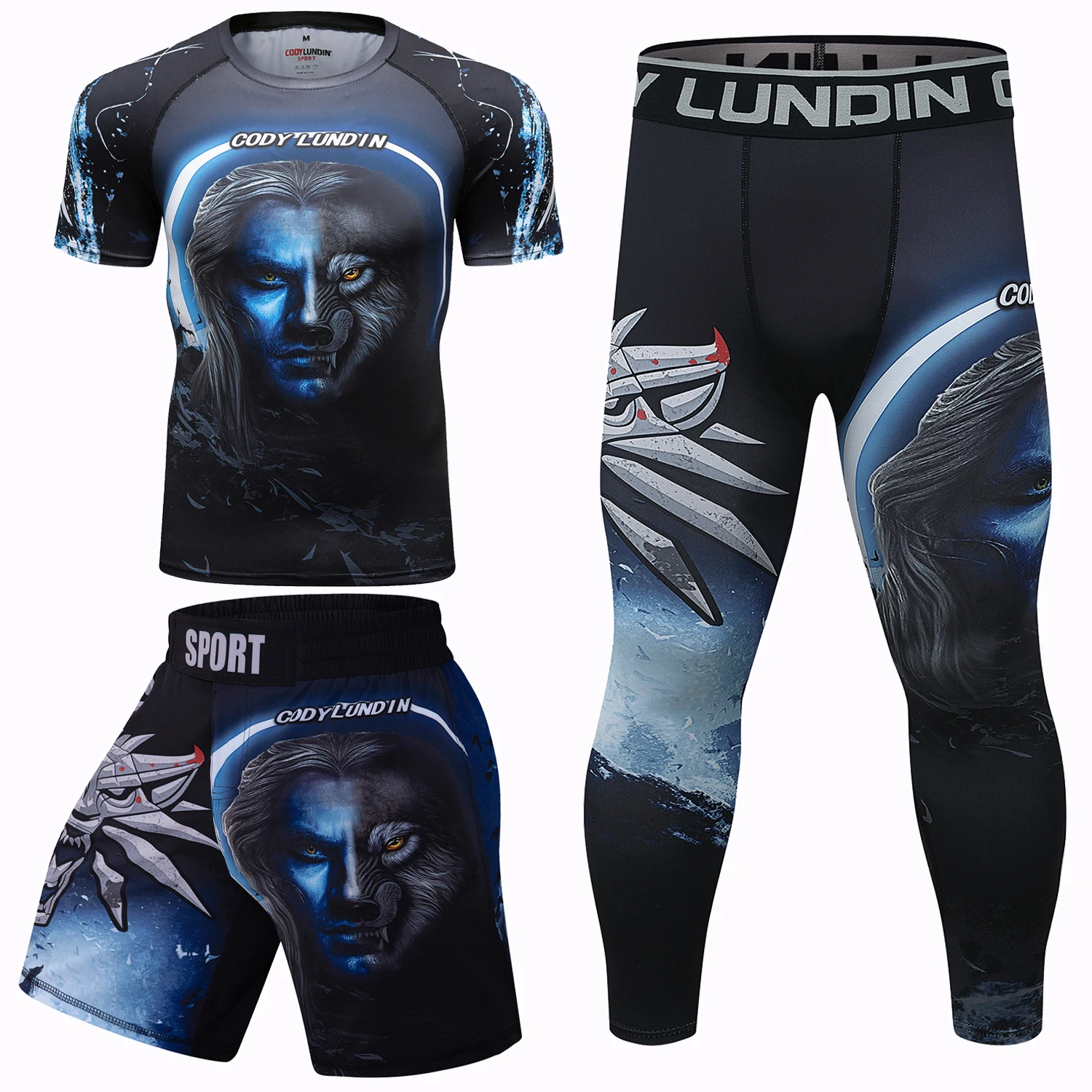 Customized Logo Your Own Design MMA BJJ Compression Long Sleeve Rash Guards and Leggings Suits Martial Arts Jiu Jitsu Wear