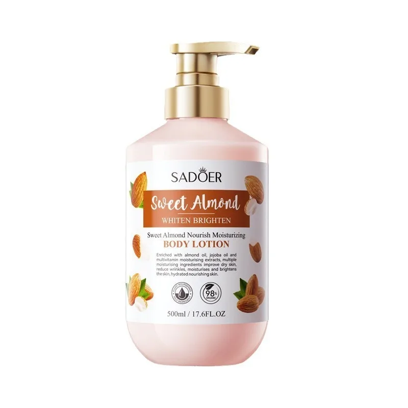 Wholesale Sweet Almond Vegan Body Lotion 500ml Moisturizing Nourishing Daily Use Hyaluronic Acid Aloe Vera Herbal for Body Care
