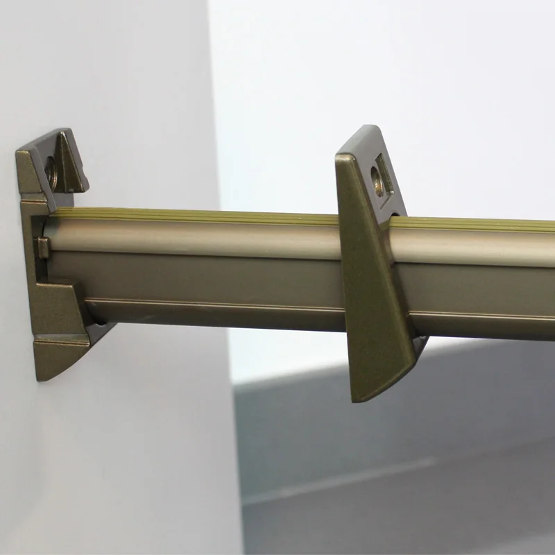 Aluminum Alloy Three-Hole Clothes Wardrobe Clothes Rail Flange Seat Clothes Holder Furniture Hardware Wholesale