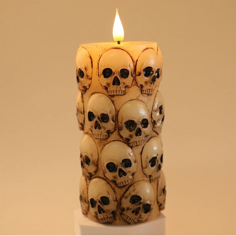 Flameless LED Yellow Pillar Candles  Real Wax Flameless Led Candle Lights Lamp High Quality Flameless D7.5*H10/12.5/15/17.5/20cm