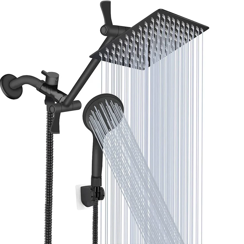 Wall Mount Rainfall Shower Set Chrome Bathroom Waterfall System bathroom shower faucet Concealed shower set
