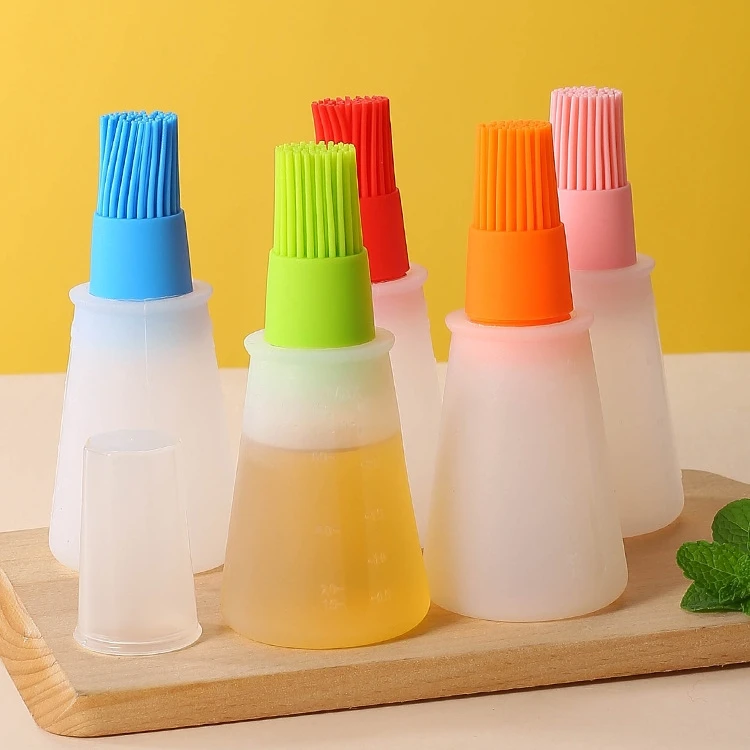 Silicone Oil Bottle Brush Food Grade Silicone Brush Cooking Grill Barbecue Baking Oil Sauce Bottle Cooking Brush