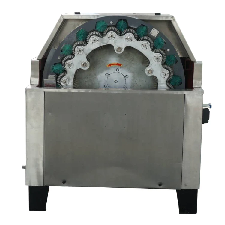 Rotary washing machine label removing brushing washing machine