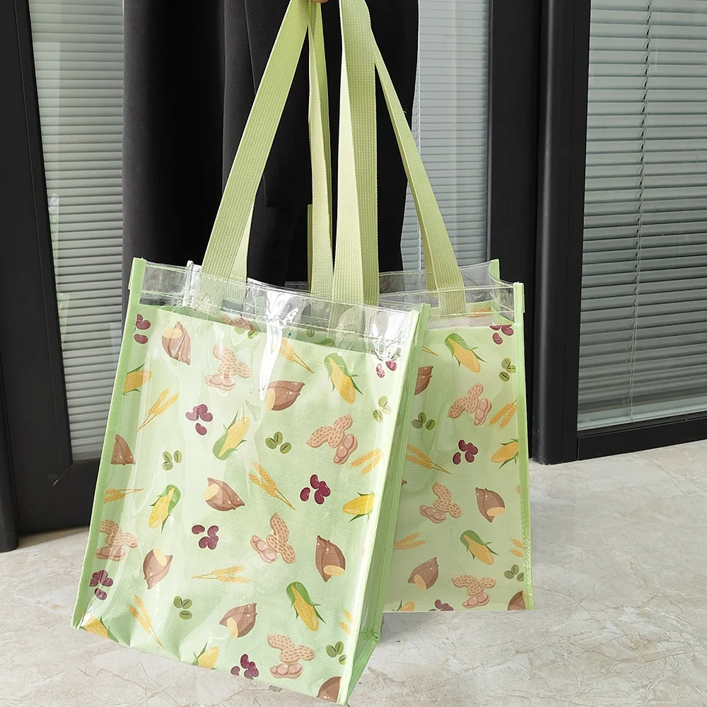 Custom Laminated PP tote Woven Shopping Bags New Design Reusable Folding Shopping