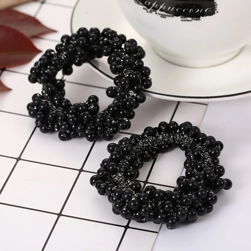 Fashion Pearl Hair Rope Bead Sweet Scrunchy Elastic Rope For Hair Bows Pearl Rubber Band Hair Ring For Women Girl