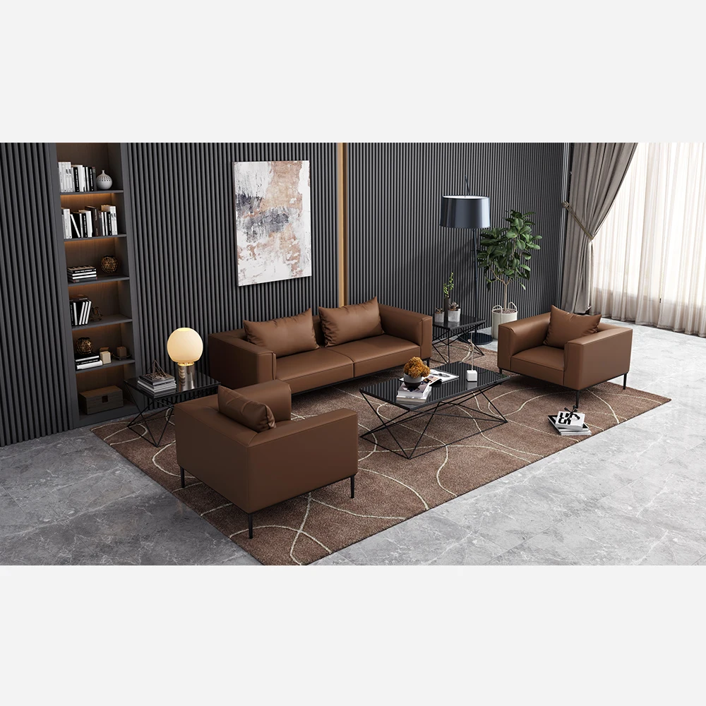 2019 современный дизайн завод Гуанчжоу поставка офис гостиная современный дизайн кожаный офисный диван для ожидания