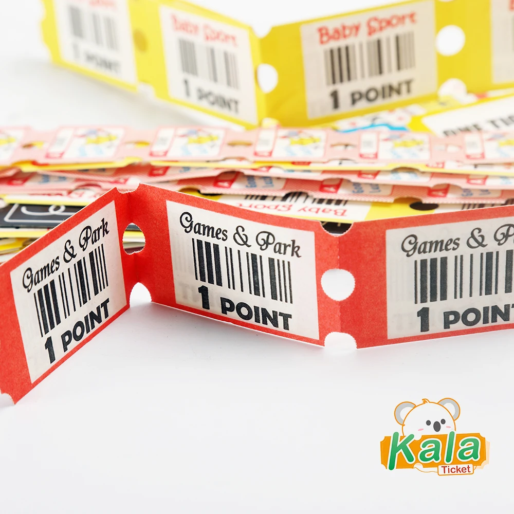 Redemption ticket coin operated game machine custom logo full size ticket wood-free paper for ticket eater