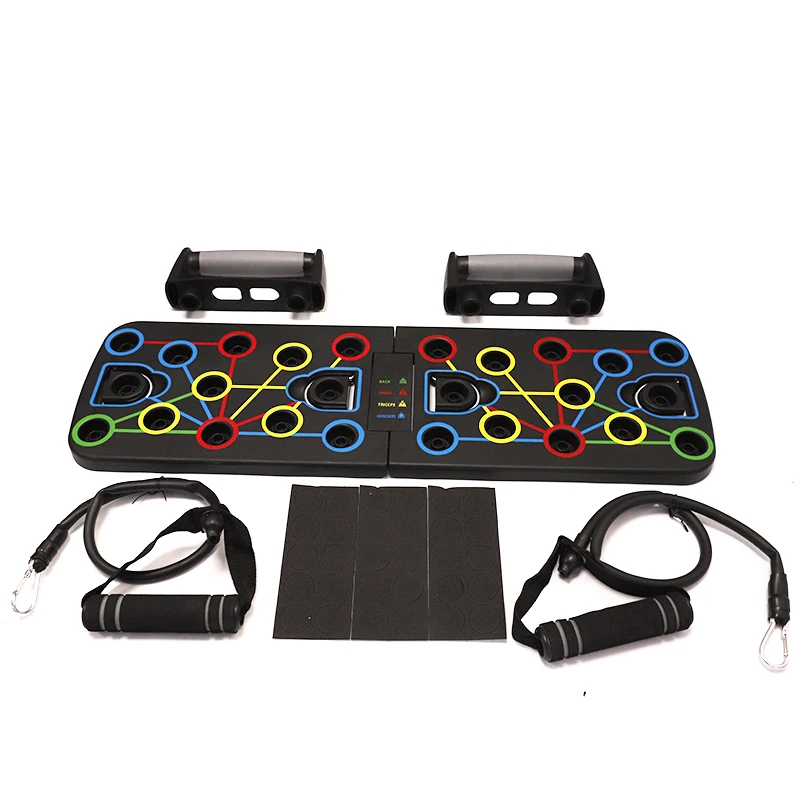 Amyup multifunctional portable fitness home training foldable push-up stand with tension band set