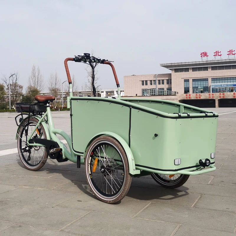 Hot selling high performance mid drive electric tricycle 3 wheels e trike cargo bike with shimano speed aluminum frame