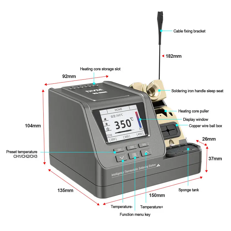GVM H3 3-in-1 smart soldering station